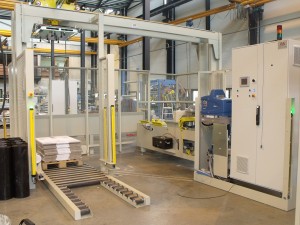 Case erector and palletizing line